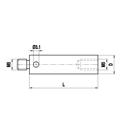 M5 титановый удлинитель щупа, L 90 мм, D 18 мм, для систем ZEISS A-5555-0159